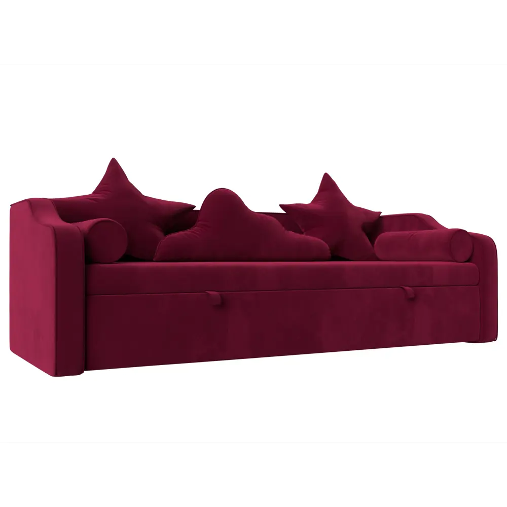 Фото Диван-кровать Лига Диванов Рико 209x102x750 см микровельвет цвет бордовый Фото Диван-кровать Лига Диванов Рико 209x102x750 см микровельвет цвет бордовый