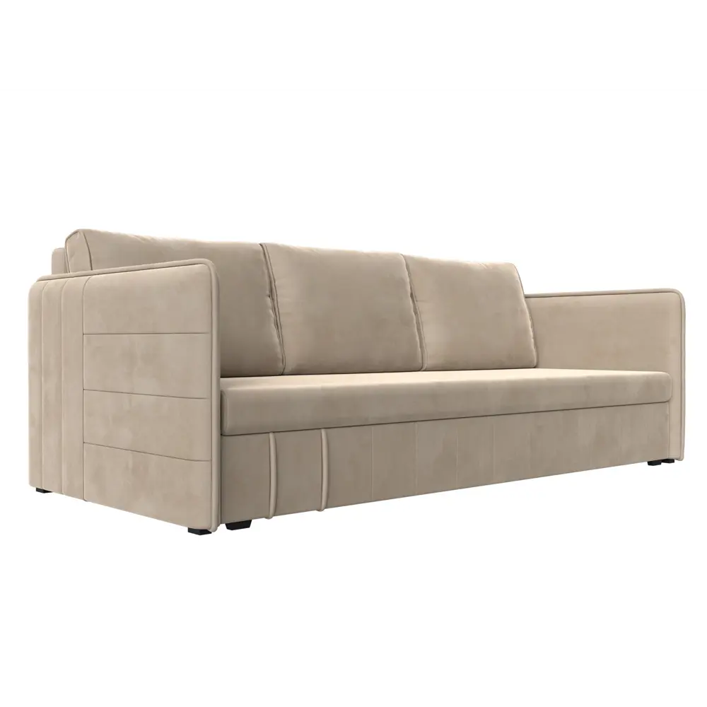 Фото Диван Лига Диванов Слим 119800 208x900x80 см велюр цвет бежевый Фото Диван Лига Диванов Слим 119800 208x900x80 см велюр цвет бежевый