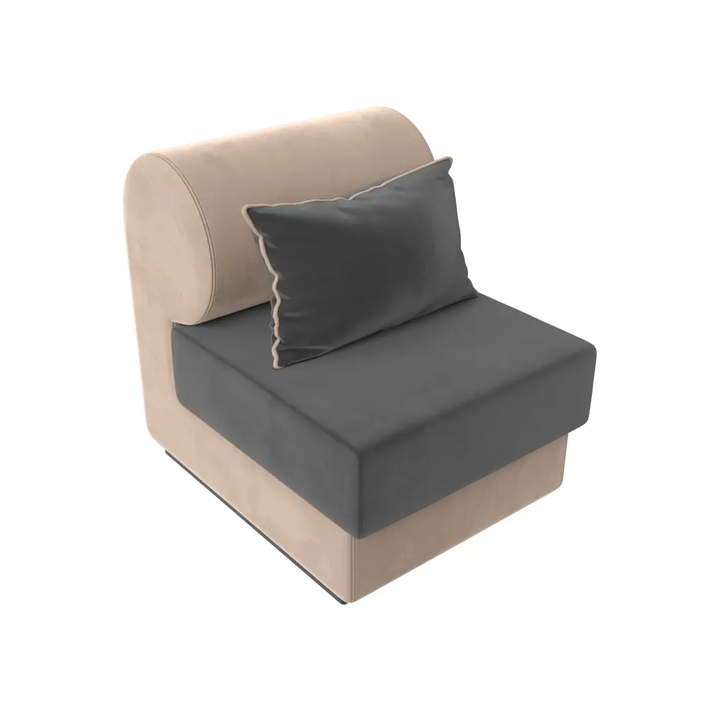 Фото 2 Кресло Лига диванов Кипр 64x77x83 см велюр цвет серый/бежевый