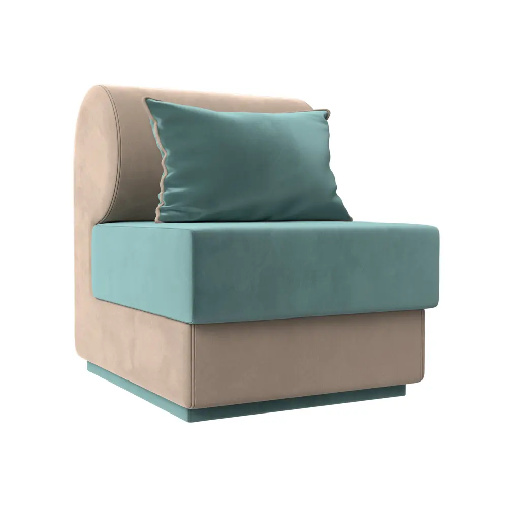 Фото Кресло Лига диванов Кипр 64x77x83 см велюр цвет бирюзовый/бежевый