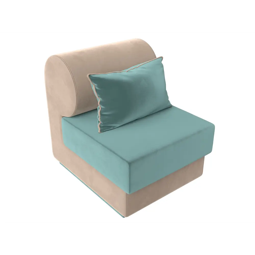 Фото 2 Кресло Лига диванов Кипр 64x77x83 см велюр цвет бирюзовый/бежевый