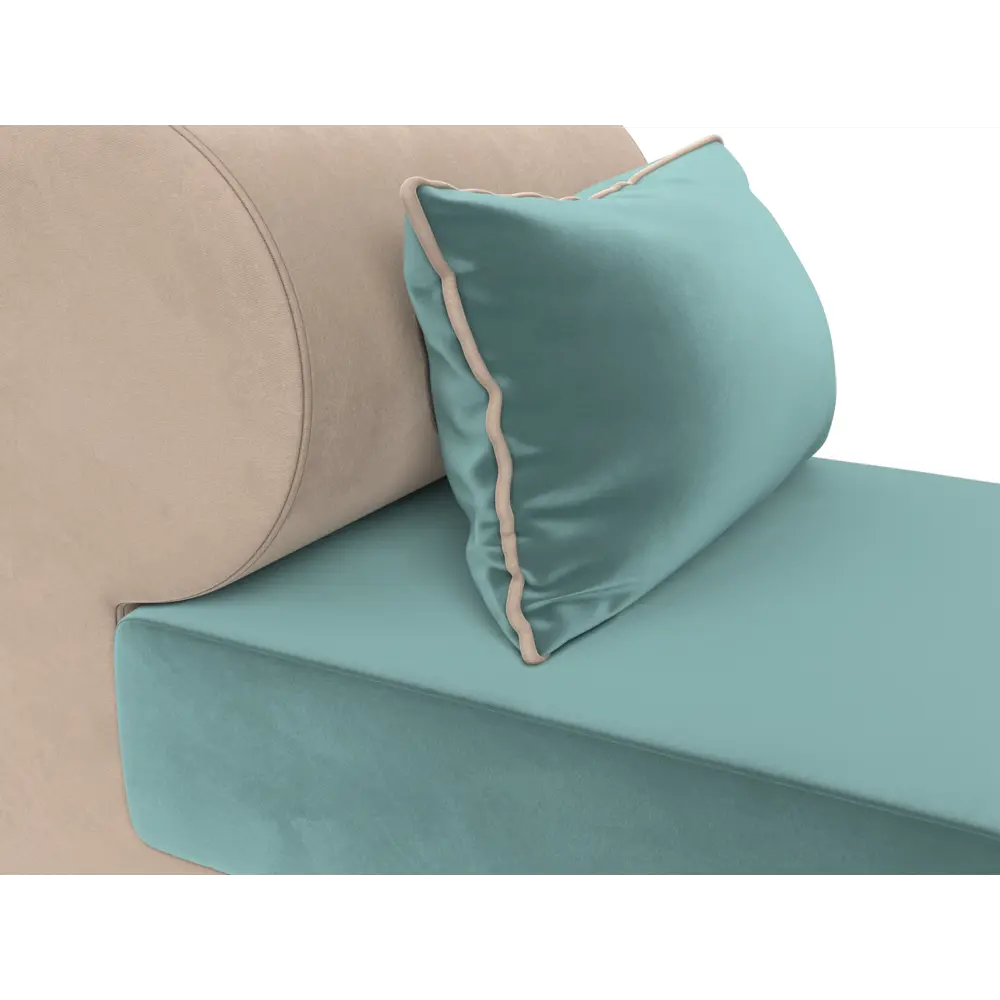 Фото 4 Кресло Лига диванов Кипр 64x77x83 см велюр цвет бирюзовый/бежевый