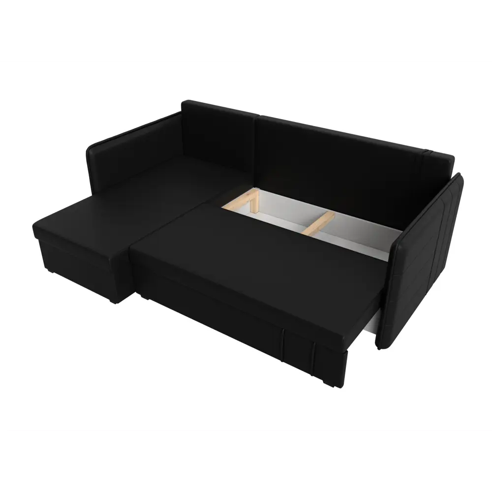 Фото 7 Диван Лига Диванов Слим 119987L 213x85x140 см искусственная кожа цвет черный