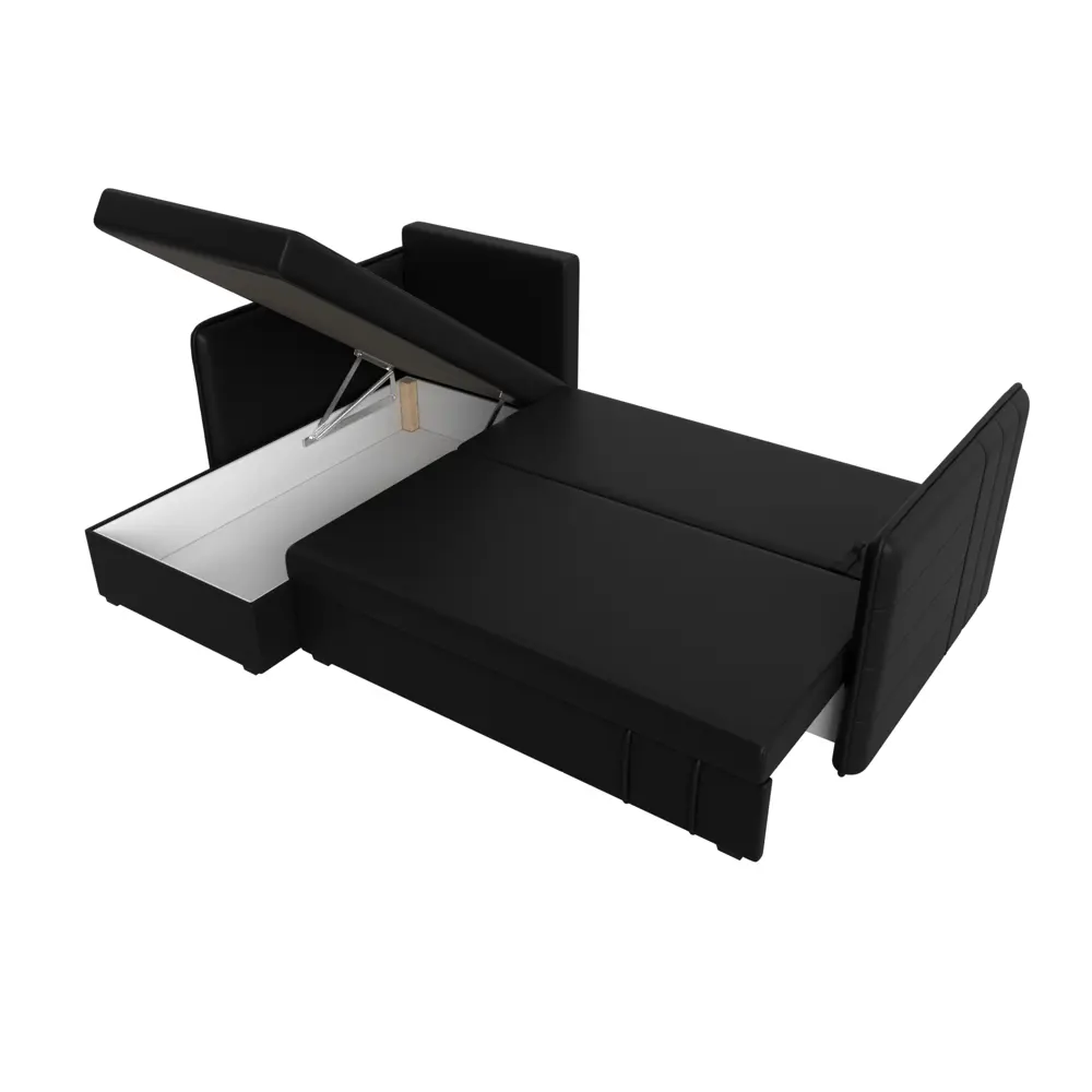 Фото 9 Диван Лига Диванов Слим 119987L 213x85x140 см искусственная кожа цвет черный