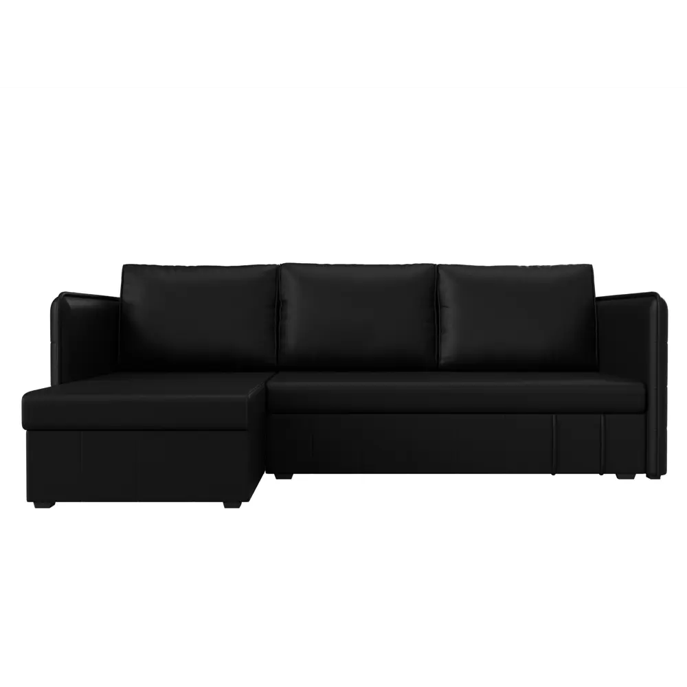 Фото 2 Диван Лига Диванов Слим 119987L 213x85x140 см искусственная кожа цвет черный