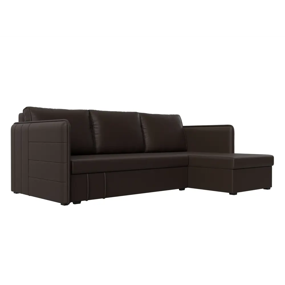 Фото Диван Лига Диванов Слим 119986 213x85x140 см искусственная кожа цвет коричневый Фото Диван Лига Диванов Слим 119986 213x85x140 см искусственная кожа цвет коричневый