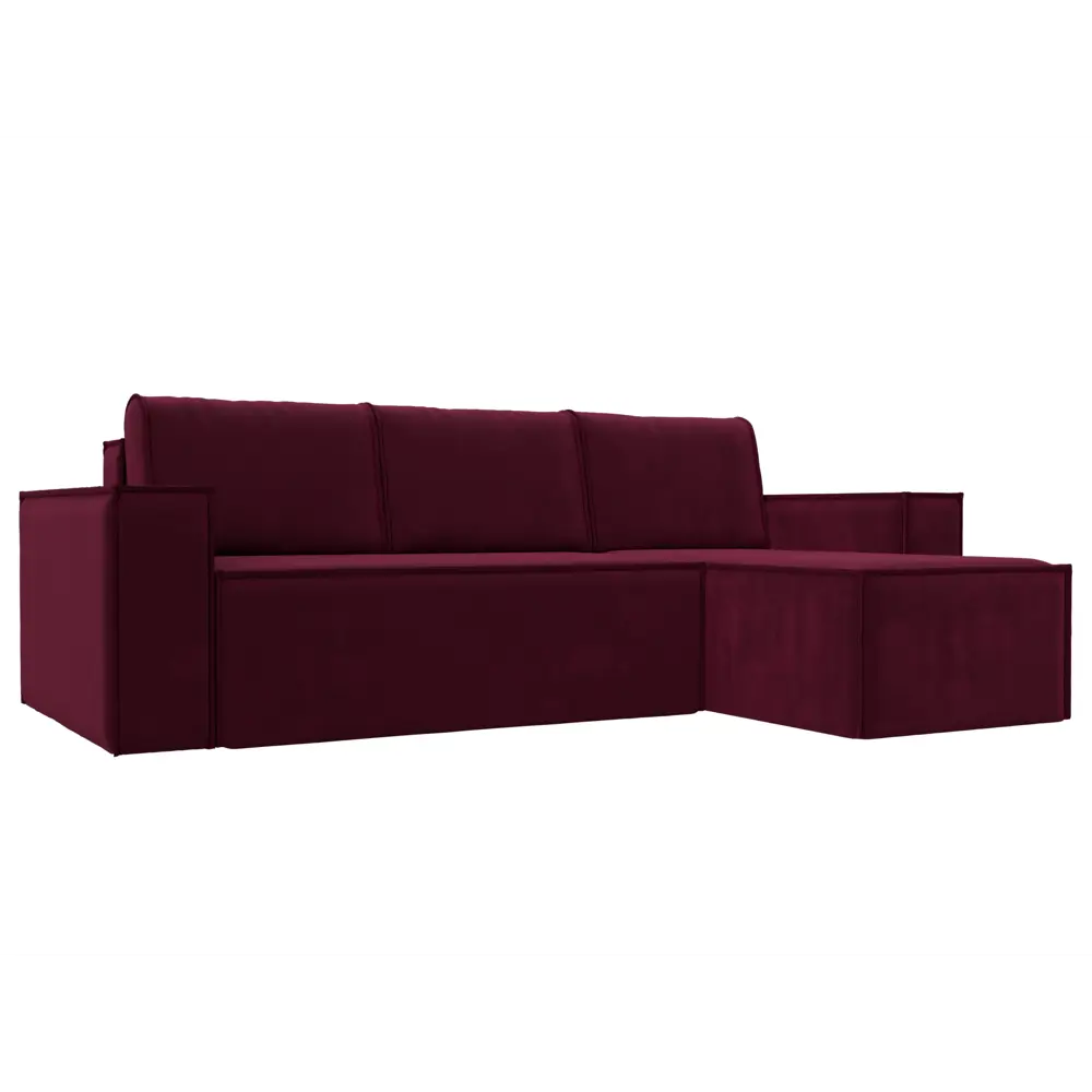 Фото Диван Лига Диванов Куба 238x75x160 см микровельвет цвет бордовый