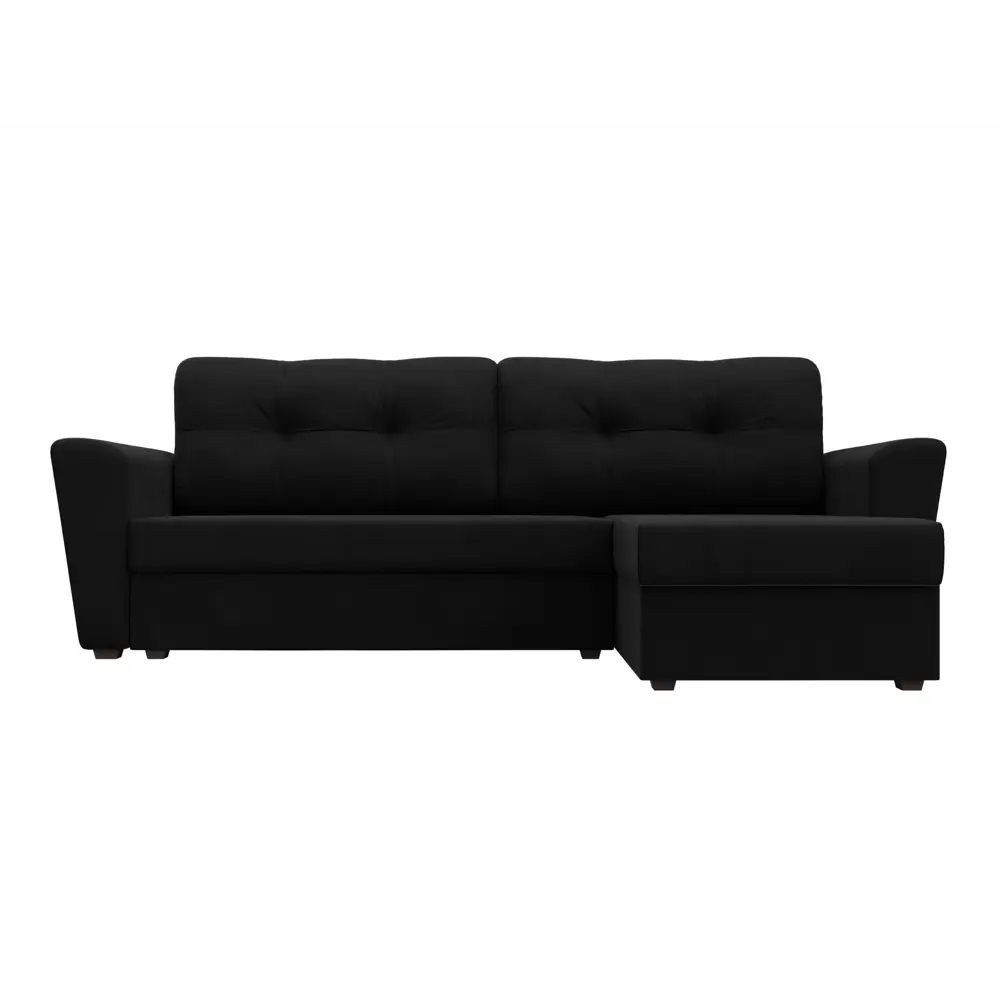 Фото 2 Диван раскладной Лига диванов 112464_спб 235x85x140 см вельвет цвет черный Фото 2 Диван раскладной Лига диванов 112464_спб 235x85x140 см вельвет цвет черный