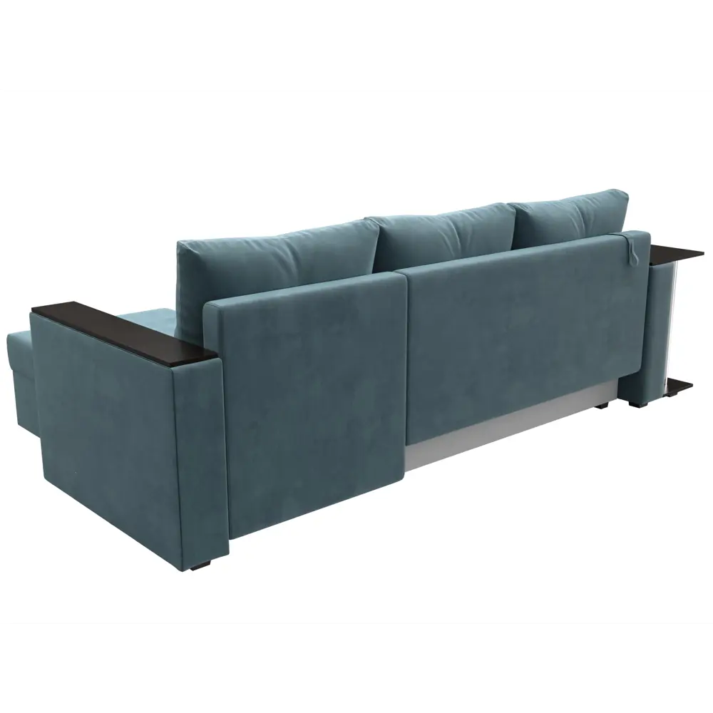 Фото 5 Диван раскладной Лига диванов 112493_спб 241x85x140 см велюр цвет бирюзовый