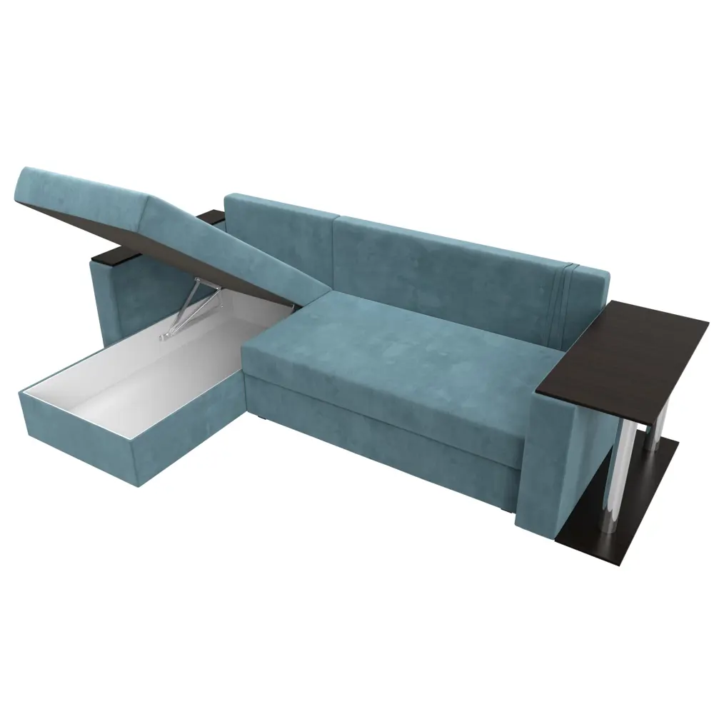 Фото 9 Диван раскладной Лига диванов 112493L_спб 241x85x140 см велюр цвет бирюзовый Фото 9 Диван раскладной Лига диванов 112493L_спб 241x85x140 см велюр цвет бирюзовый