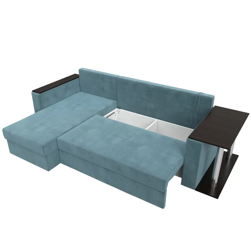 Фото 7 Диван раскладной Лига диванов 112493L_спб 241x85x140 см велюр цвет бирюзовый Фото 7 Диван раскладной Лига диванов 112493L_спб 241x85x140 см велюр цвет бирюзовый