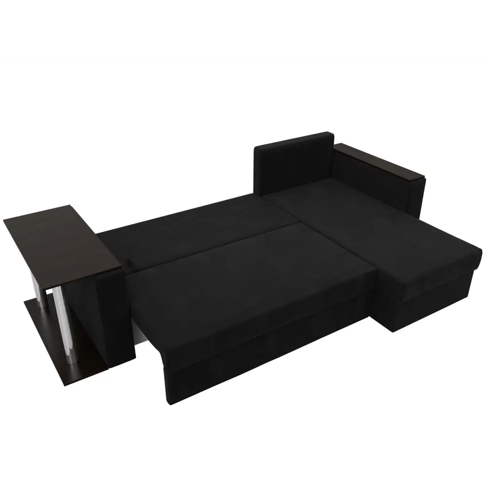 Фото 8 Диван раскладной Лига диванов 112508_спб 241x85x140 см вельвет цвет черный Фото 8 Диван раскладной Лига диванов 112508_спб 241x85x140 см вельвет цвет черный