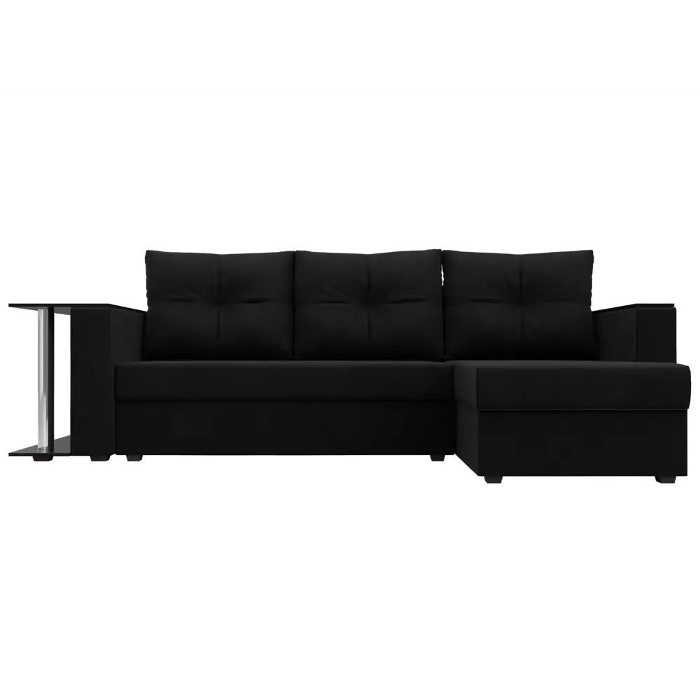 Фото 2 Диван раскладной Лига диванов 112508_спб 241x85x140 см вельвет цвет черный Фото 2 Диван раскладной Лига диванов 112508_спб 241x85x140 см вельвет цвет черный