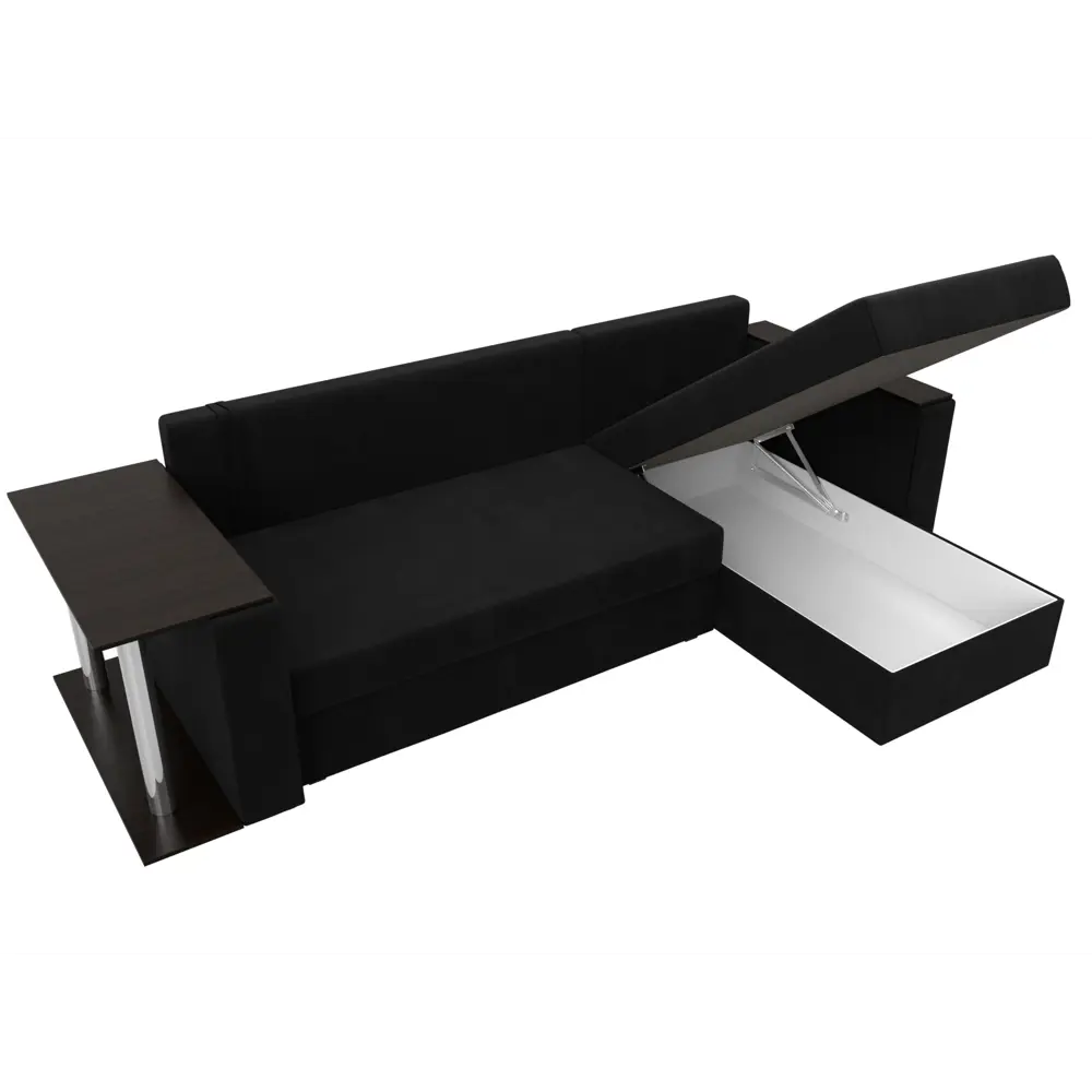 Фото 9 Диван раскладной Лига диванов 112508_спб 241x85x140 см вельвет цвет черный Фото 9 Диван раскладной Лига диванов 112508_спб 241x85x140 см вельвет цвет черный