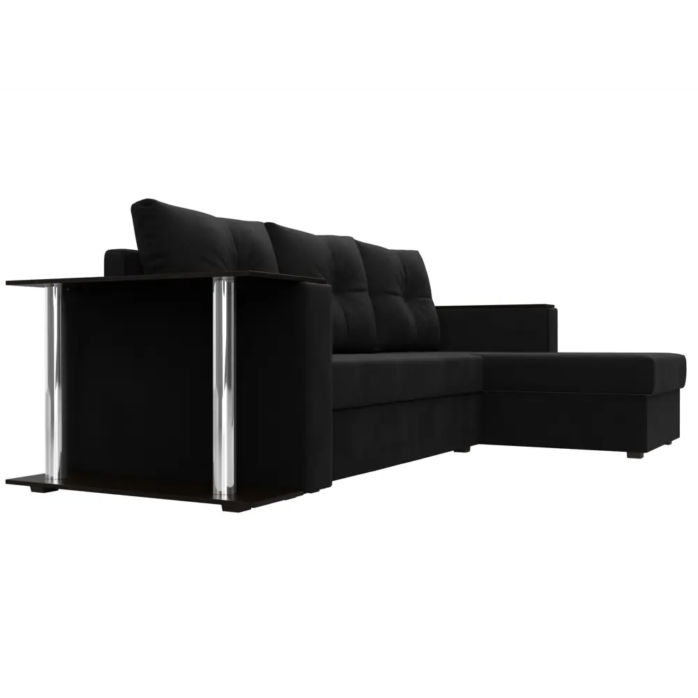 Фото 4 Диван раскладной Лига диванов 112508_спб 241x85x140 см вельвет цвет черный Фото 4 Диван раскладной Лига диванов 112508_спб 241x85x140 см вельвет цвет черный