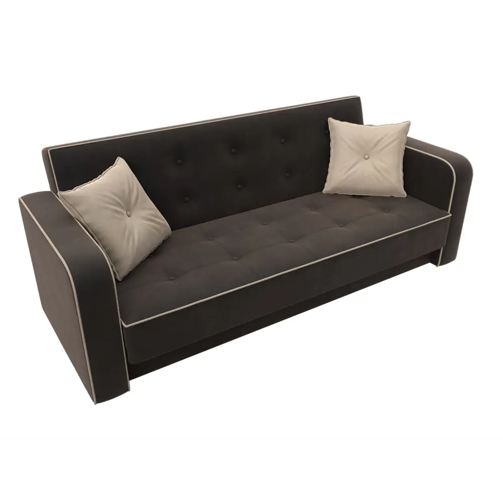 Фото 6 Диван раскладной Лига диванов 211x82x86 см велюр цвет коричневый\бежевый\бежевый Фото 6 Диван раскладной Лига диванов 211x82x86 см велюр цвет коричневый\бежевый\бежевый