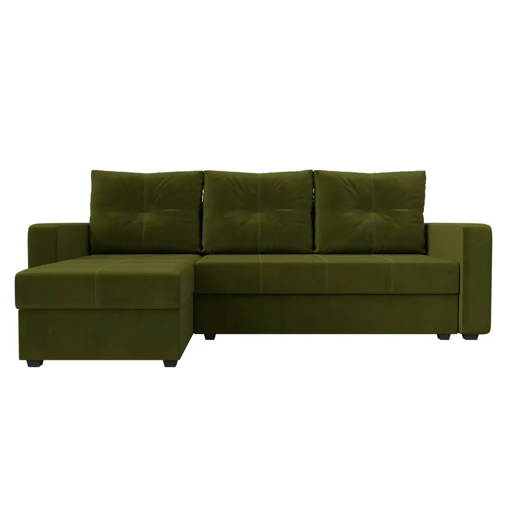 Фото 2 Диван раскладной Лига диванов 117729L_спб 226x85x140 см вельвет цвет зеленый Фото 2 Диван раскладной Лига диванов 117729L_спб 226x85x140 см вельвет цвет зеленый