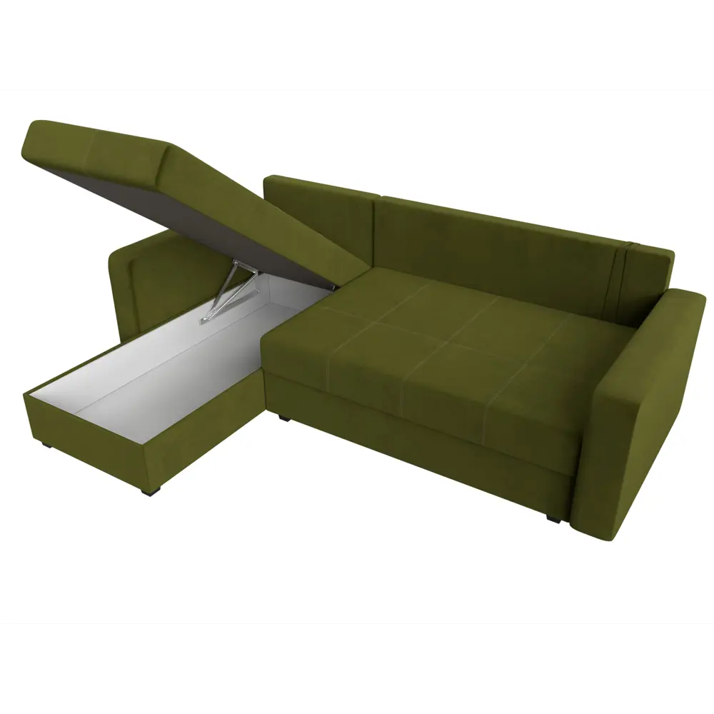 Фото 9 Диван раскладной Лига диванов 117729L_спб 226x85x140 см вельвет цвет зеленый Фото 9 Диван раскладной Лига диванов 117729L_спб 226x85x140 см вельвет цвет зеленый