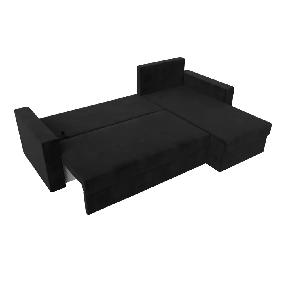 Фото 8 Диван раскладной Лига диванов 117153_спб 227x90x141 см велюр цвет черный Фото 8 Диван раскладной Лига диванов 117153_спб 227x90x141 см велюр цвет черный