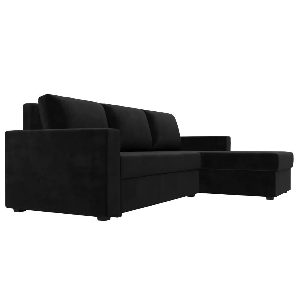 Фото 4 Диван раскладной Лига диванов 117153_спб 227x90x141 см велюр цвет черный Фото 4 Диван раскладной Лига диванов 117153_спб 227x90x141 см велюр цвет черный