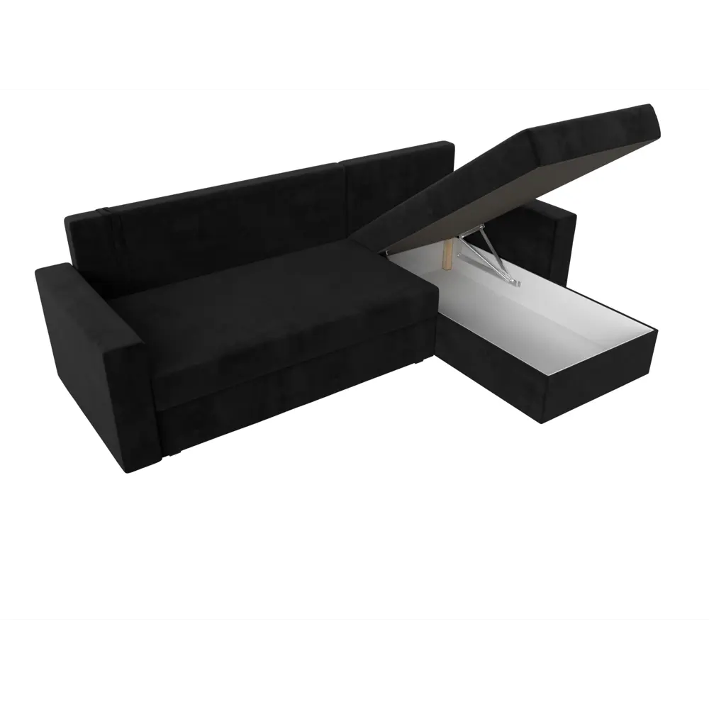 Фото 9 Диван раскладной Лига диванов 117153_спб 227x90x141 см велюр цвет черный Фото 9 Диван раскладной Лига диванов 117153_спб 227x90x141 см велюр цвет черный