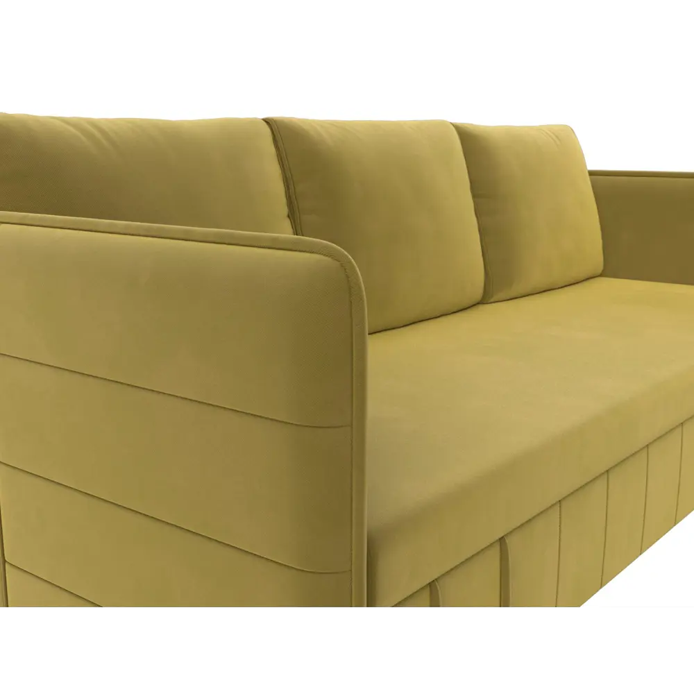 Фото 3 Диван раскладной Лига диванов 202x90x80 см вельвет цвет желтый