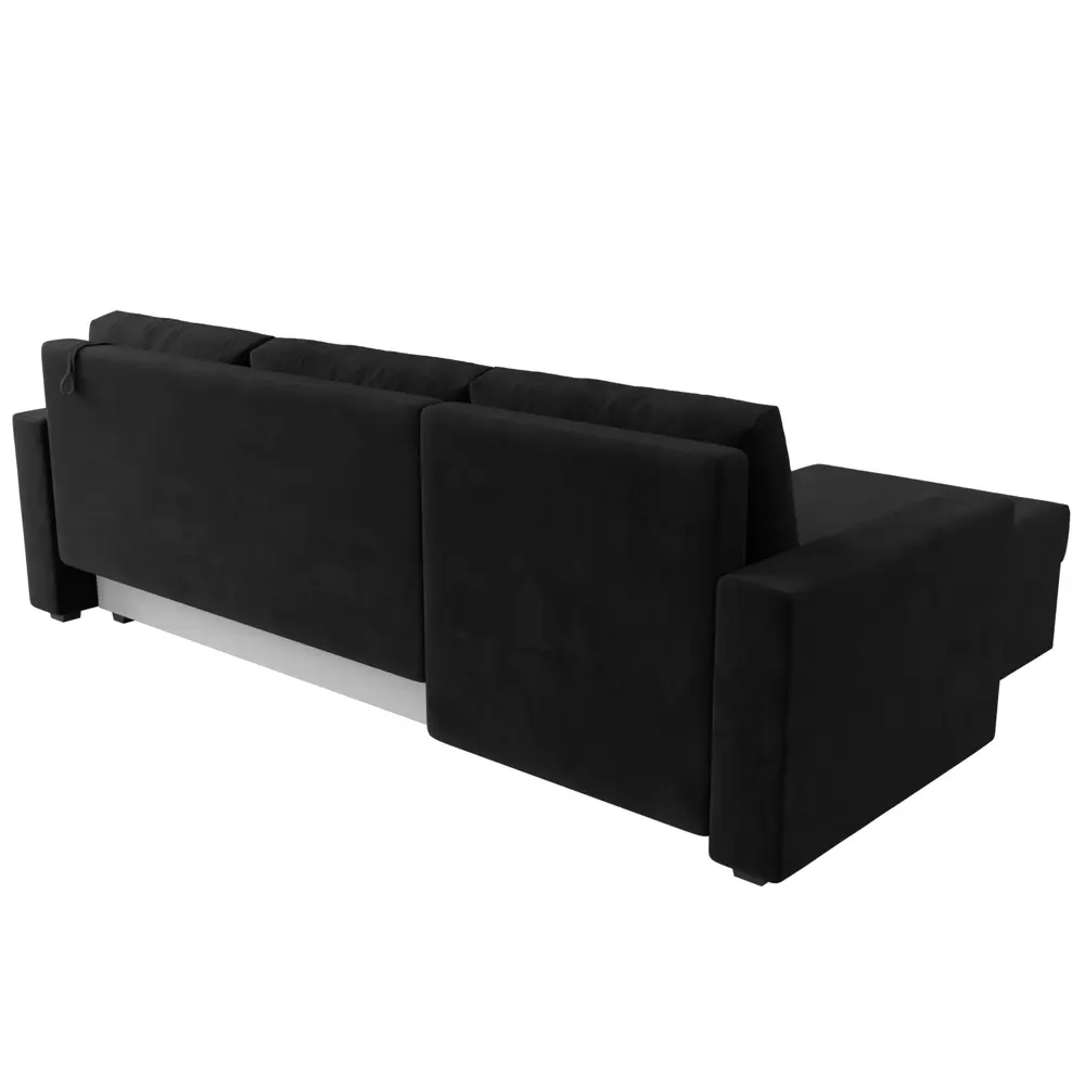 Фото 5 Диван раскладной Лига диванов 117153L_спб 227x90x141 см велюр цвет черный