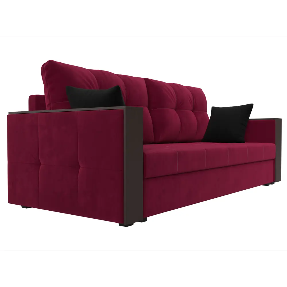 Фото 4 Диван Лига Диванов Валенсия 225x79x85 см микровельвет цвет бордовый Фото 4 Диван Лига Диванов Валенсия 225x79x85 см микровельвет цвет бордовый