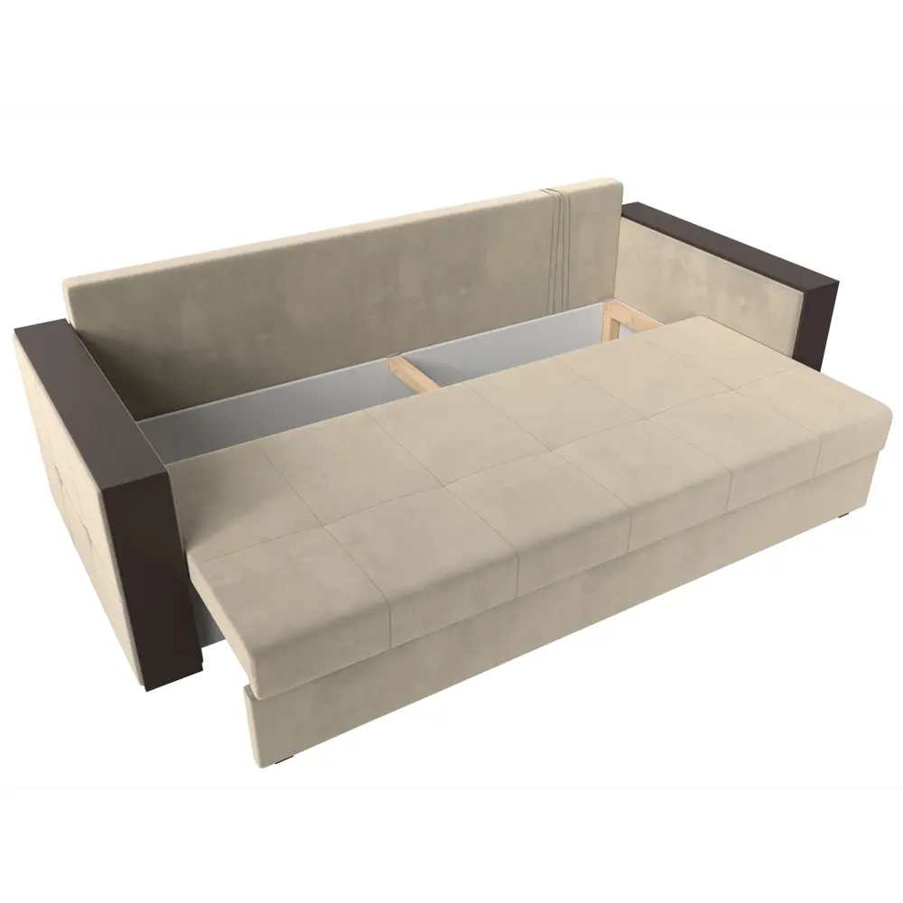 Фото 7 Диван Лига Диванов Валенсия 225x79x85 см микровельвет цвет бежевый/коричневый Фото 7 Диван Лига Диванов Валенсия 225x79x85 см микровельвет цвет бежевый/коричневый