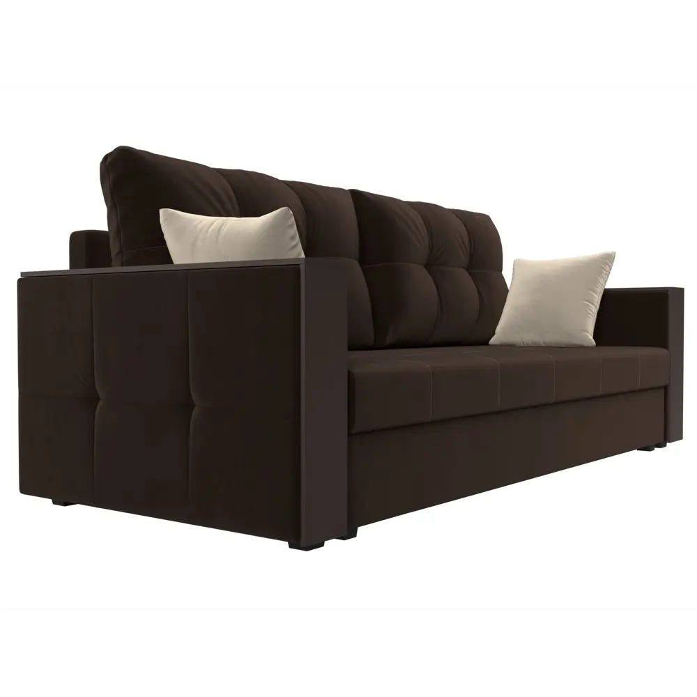 Фото 4 Диван Лига Диванов Валенсия 225x79x85 см микровельвет цвет коричневый/бежевый Фото 4 Диван Лига Диванов Валенсия 225x79x85 см микровельвет цвет коричневый/бежевый