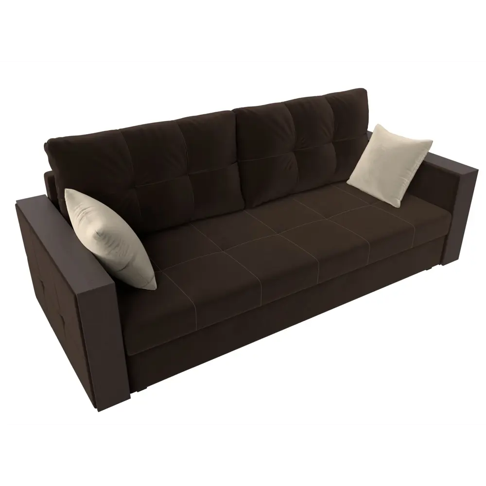 Фото 6 Диван Лига Диванов Валенсия 225x79x85 см микровельвет цвет коричневый/бежевый Фото 6 Диван Лига Диванов Валенсия 225x79x85 см микровельвет цвет коричневый/бежевый