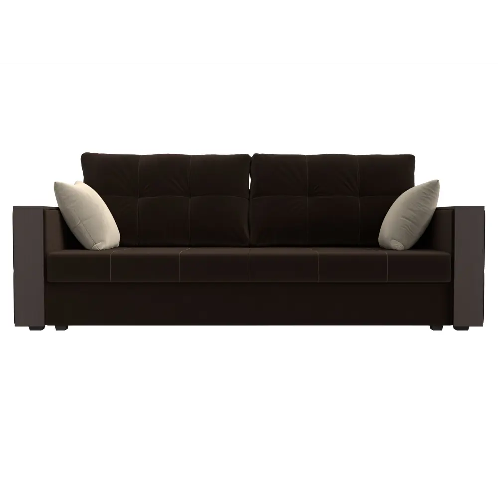 Фото 2 Диван Лига Диванов Валенсия 225x79x85 см микровельвет цвет коричневый/бежевый Фото 2 Диван Лига Диванов Валенсия 225x79x85 см микровельвет цвет коричневый/бежевый