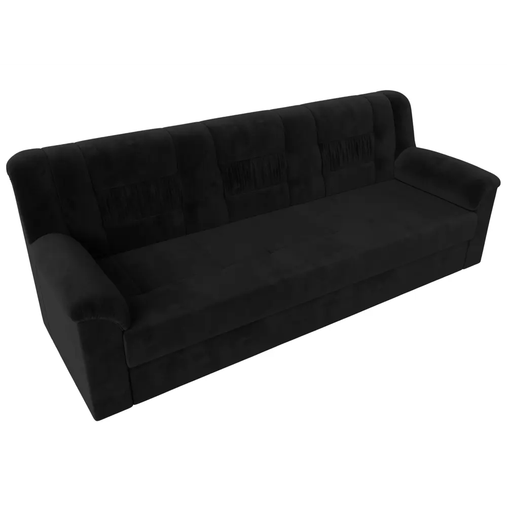 Фото 2 Диван Лига Диванов Карелия 236x90x88 см велюр цвет черный Фото 2 Диван Лига Диванов Карелия 236x90x88 см велюр цвет черный