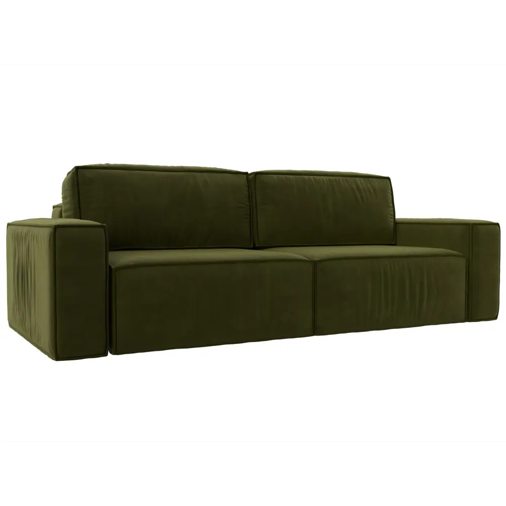Фото Диван Лига Диванов Прага 116618 256x88x115 см текстиль цвет зеленый