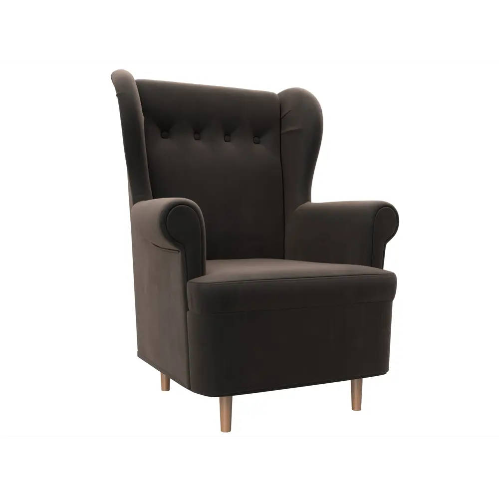 Фото Кресло Лига Диванов Торин 100924 78x104x74 см рогожка цвет коричневый Фото Кресло Лига Диванов Торин 100924 78x104x74 см рогожка цвет коричневый