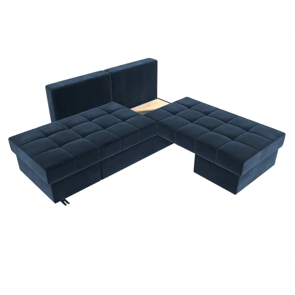 Фото 7 Диван раскладной Лига диванов 242x84x92 см велюр цвет tower 13 синий