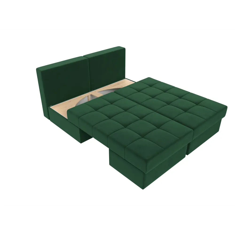 Фото 8 Диван раскладной Лига диванов 242x84x92 см велюр цвет зеленый