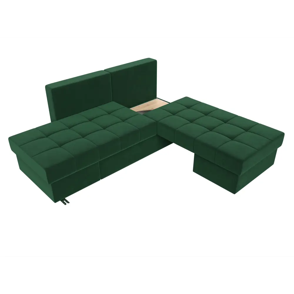 Фото 7 Диван раскладной Лига диванов 242x84x92 см велюр цвет зеленый