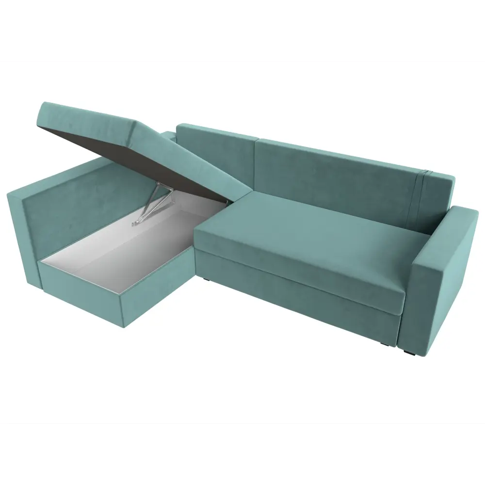 Фото 9 Диван раскладной Лига диванов 112521L_спб 226x90x140 см велюр цвет бирюзовый Фото 9 Диван раскладной Лига диванов 112521L_спб 226x90x140 см велюр цвет бирюзовый