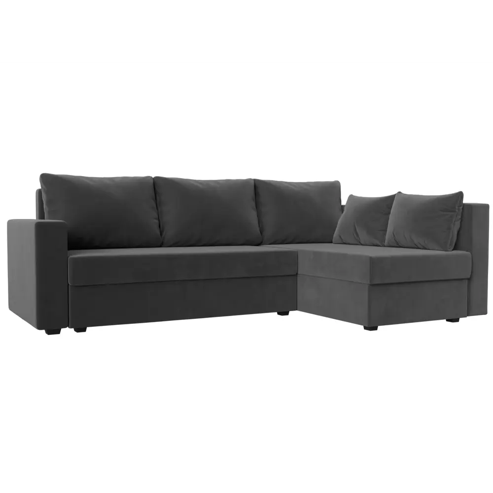 Фото Диван раскладной Лига диванов 112525_спб 226x90x140 см велюр цвет серый