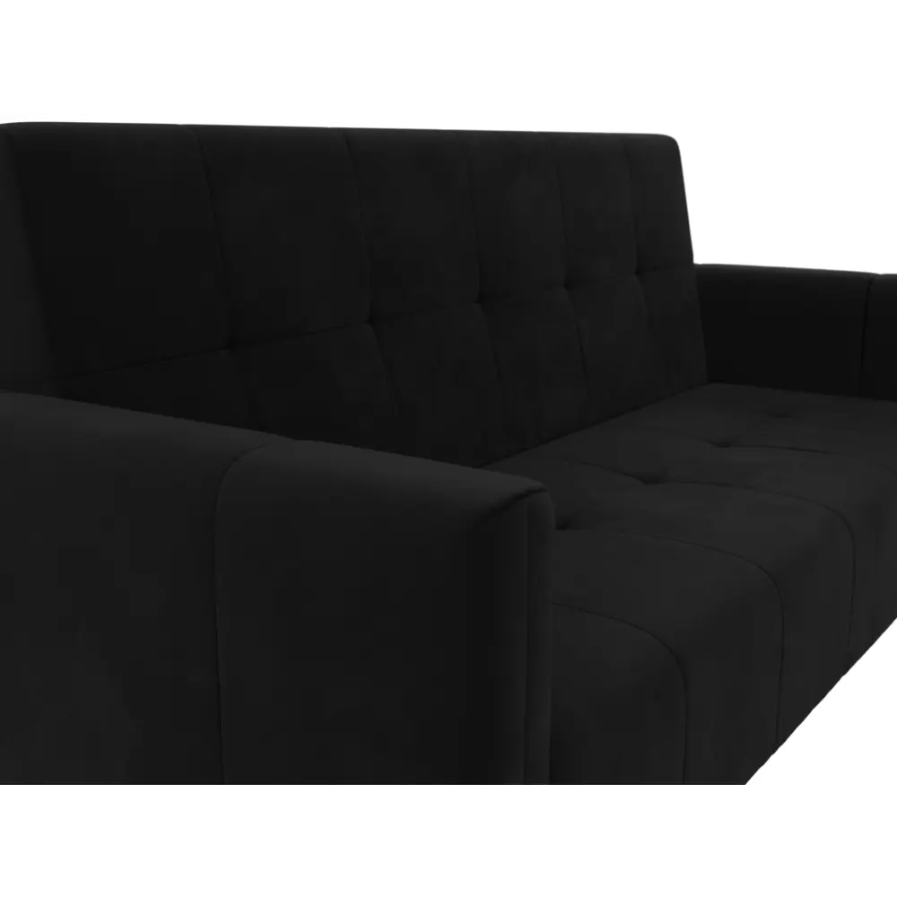 Фото 3 Диван раскладной Лига диванов 217x100x93 см вельвет цвет черный Фото 3 Диван раскладной Лига диванов 217x100x93 см вельвет цвет черный