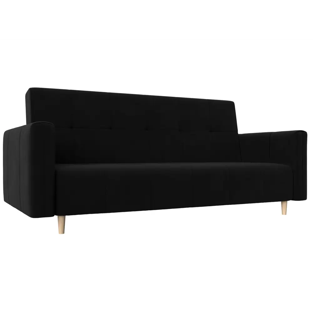 Фото Диван раскладной Лига диванов 217x100x93 см вельвет цвет черный Фото Диван раскладной Лига диванов 217x100x93 см вельвет цвет черный