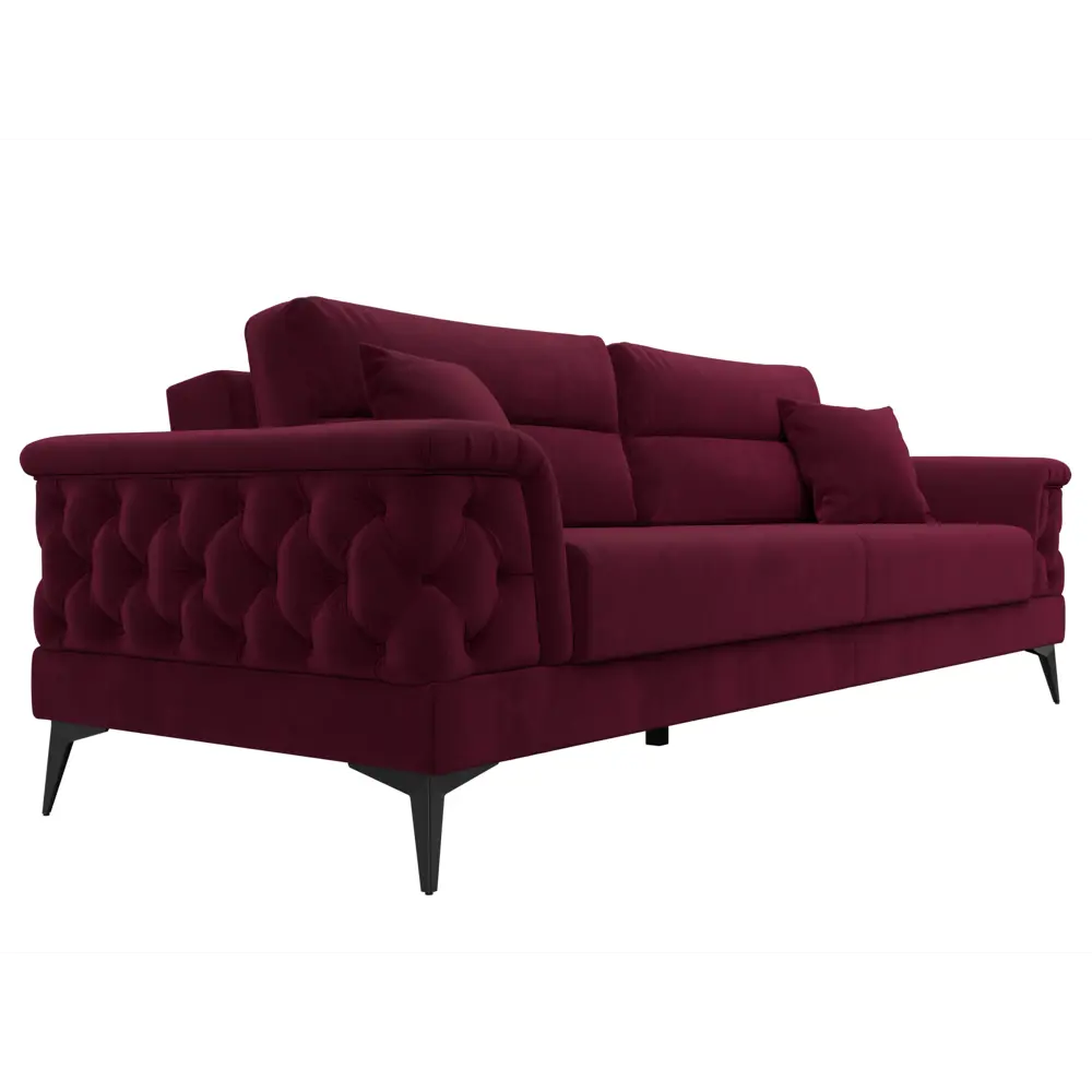 Фото 4 Диван раскладной Лига диванов 260x96x97 см вельвет цвет бордовый Фото 4 Диван раскладной Лига диванов 260x96x97 см вельвет цвет бордовый