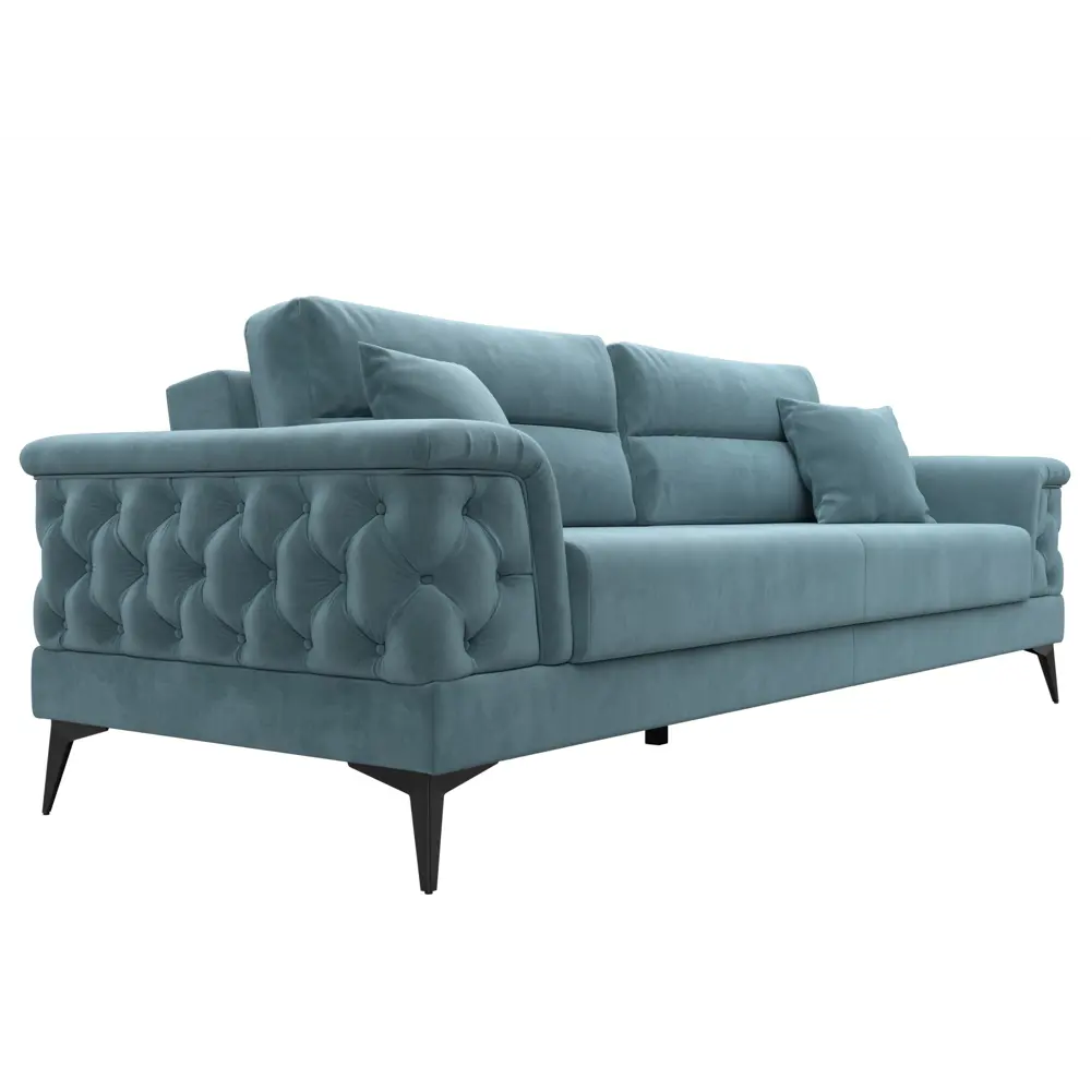 Фото 4 Диван раскладной Лига диванов 260x96x97 см велюр цвет бирюзовый Фото 4 Диван раскладной Лига диванов 260x96x97 см велюр цвет бирюзовый