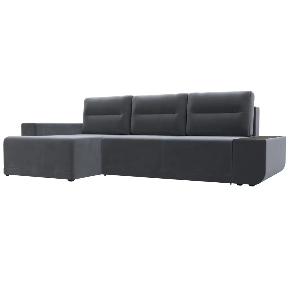 Фото Диван раскладной Лига диванов 110740L_спб 249x90x154 см велюр цвет серый