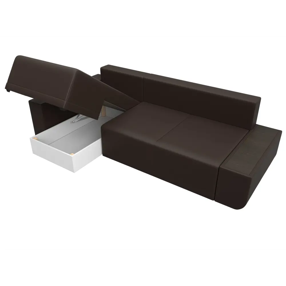Фото 9 Диван раскладной Лига диванов 110765L_спб 249x90x154 см эко-кожа цвет коричневый