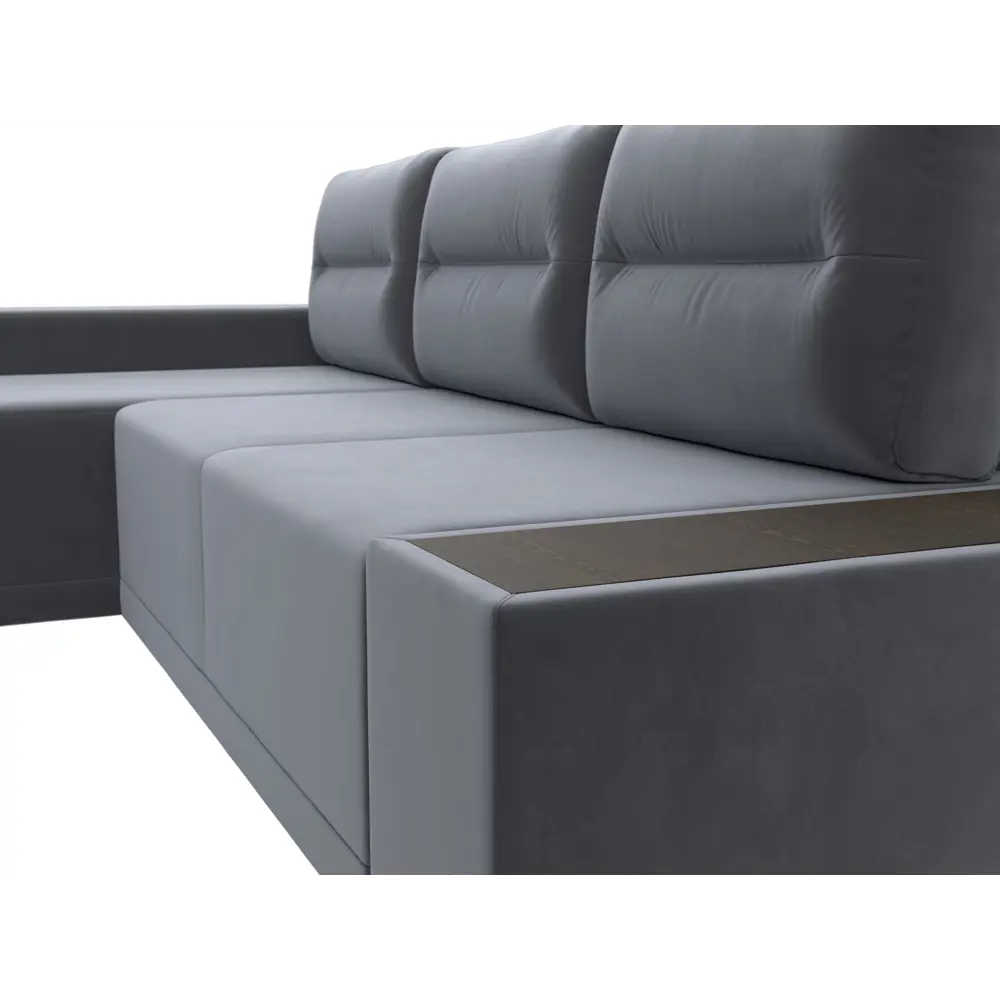 Фото 3 Диван раскладной Лига диванов 110740L_спб 249x90x154 см велюр цвет серый