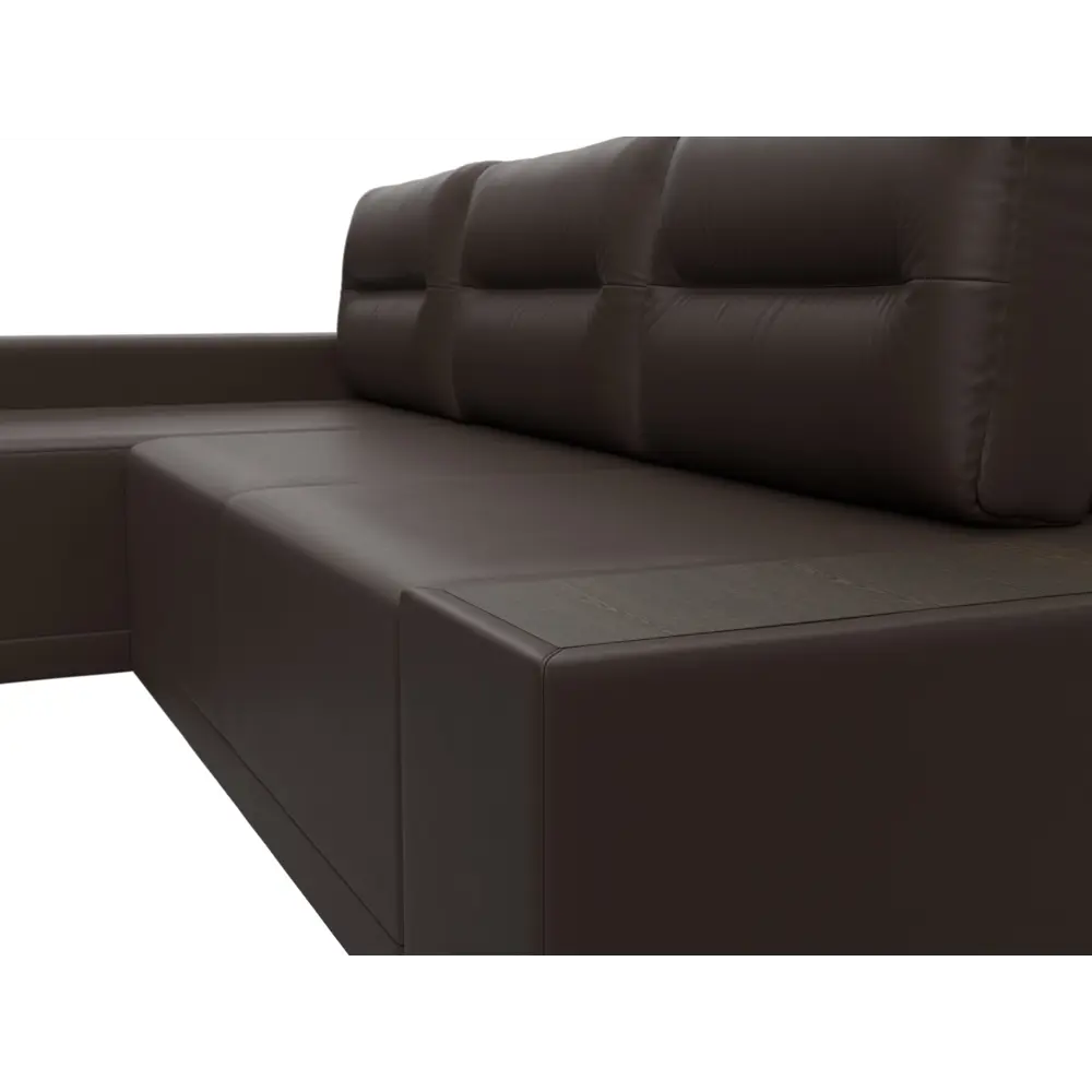 Фото 3 Диван раскладной Лига диванов 110765L_спб 249x90x154 см эко-кожа цвет коричневый