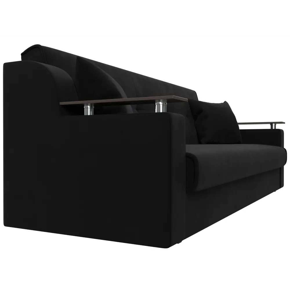 Фото 4 Диван раскладной Лига диванов 208x87x80 см вельвет цвет черный Фото 4 Диван раскладной Лига диванов 208x87x80 см вельвет цвет черный