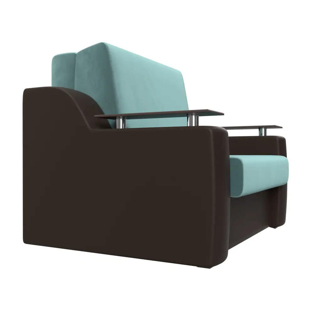 Фото 4 Диван раскладной Лига диванов 132x93x110 см велюр цвет бирюзовый/коричневый Фото 4 Диван раскладной Лига диванов 132x93x110 см велюр цвет бирюзовый/коричневый